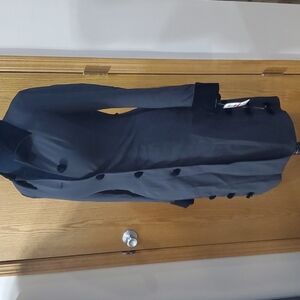 2OH Threads black velvet trimmed NWT long line blazer steampunk style ready